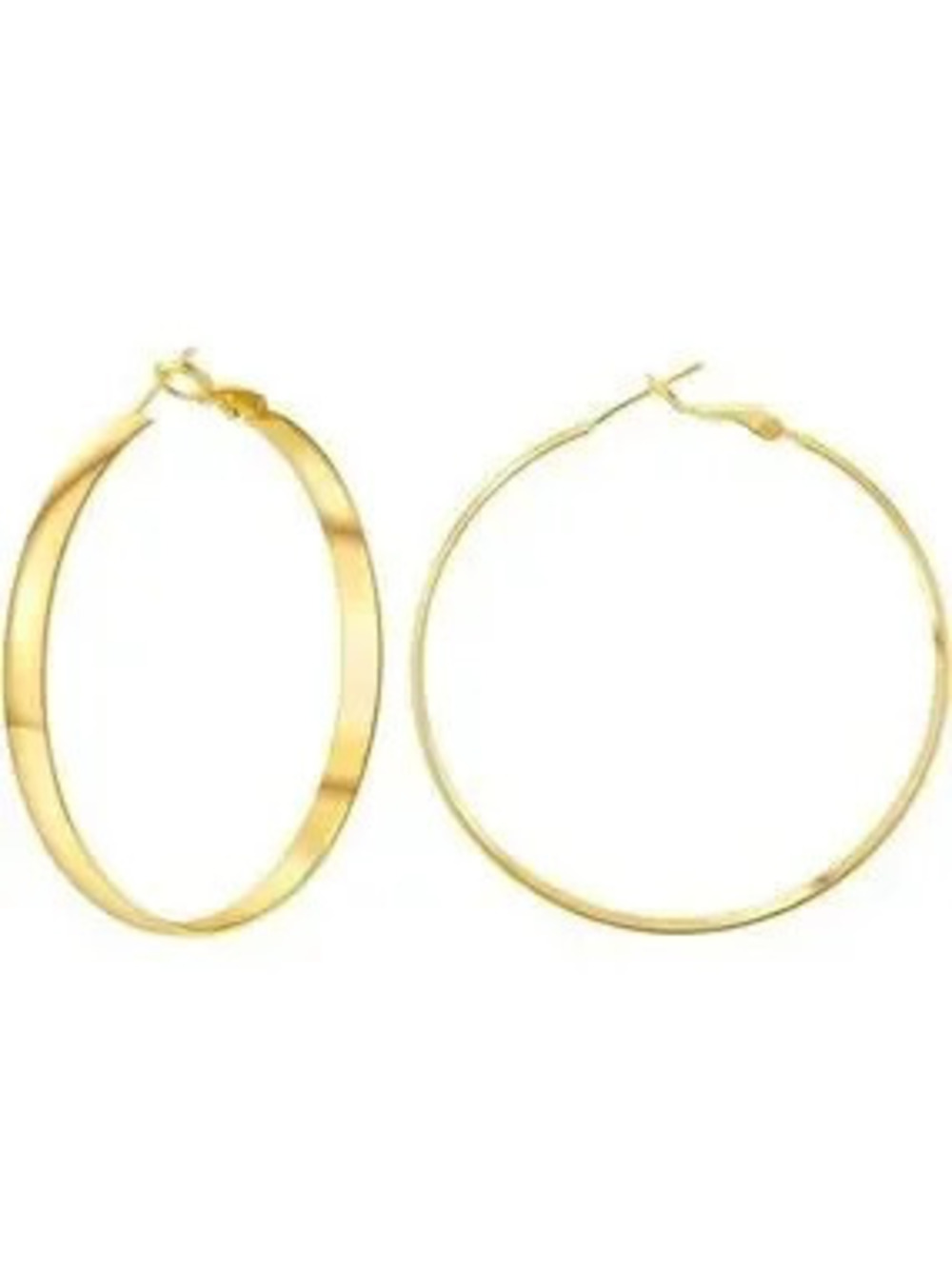 Anthropologie Polished Gold Tone Hoop Earrings